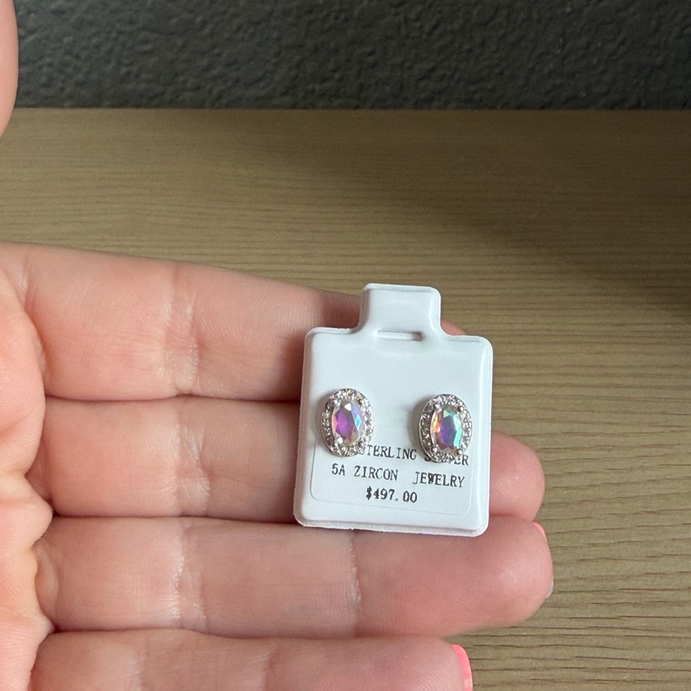 Sterling Silver Zircon Jewelry Earrings